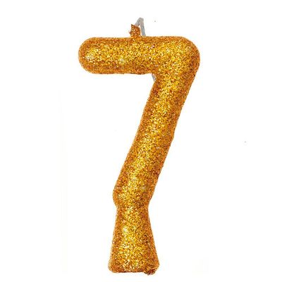 Vela De Aniversário Puro Glitter Dourada Modelo 8
