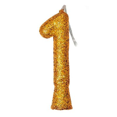 Vela De Aniversário Puro Glitter Dourada Modelo 5
