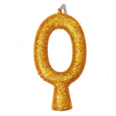 Vela De Aniversário Puro Glitter Dourada Modelo 8