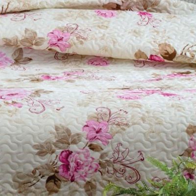 Kit Cobre Leito Colcha Mix King Estampado Dupla Face Floral 3 Peças - Diana