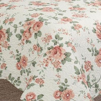 Kit Cobre Leito Colcha Mix King Estampado Dupla Face Floral 3 Peças - Débora