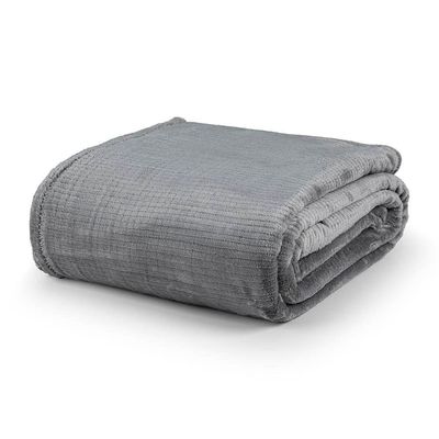 Cobertor Queen Dublin Manta Flannel Ultrasoft - Cinza Lunar