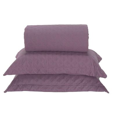 Cobre Leito Queen Milão Dupla Face Micropercal 200 Fios 3 Peças - Rose Cassis