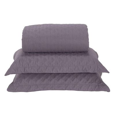 Cobre Leito Queen Milão Dupla Face Micropercal 200 Fios 3 Peças - Lavanda