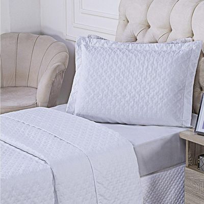 Cobre Leito Solteiro Milão Dupla Face Micropercal 200 Fios 2 Peças - Branco