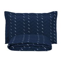 Cobre Leito Solteiro Heitor Bordado Hipercal 400 Fios 2 Peças - Azul Marinho