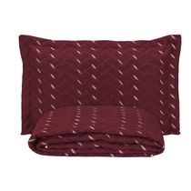 Cobre Leito Solteiro Heitor Bordado Hipercal 400 Fios 2 Peças - Vermelho Marsala