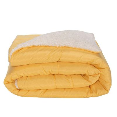 Kit Edredom Solteiro Coberdrom Soft Hipercal/sherpa 3 Peças - Amarelo