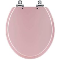 Assento Sanitário Soft Close Convencional Oval Rosa Para Todos Os Fabricantes