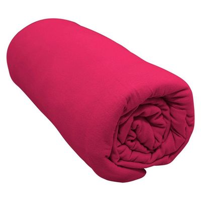 Lençol Com Elástico Queen Portallar Malha 100% Algodão Liso Linha Casa Vermelho Fita