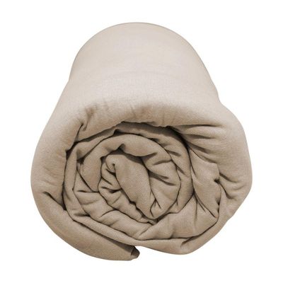 Lençol Com Elástico King Portallar Malha 100% Algodão Liso Linha Casa Bege Caqui