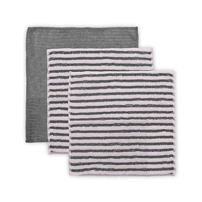 Kit Pano Multiuso Buettner Limpa Enxuga Microfibra 3 Pçs Cooking Cinza