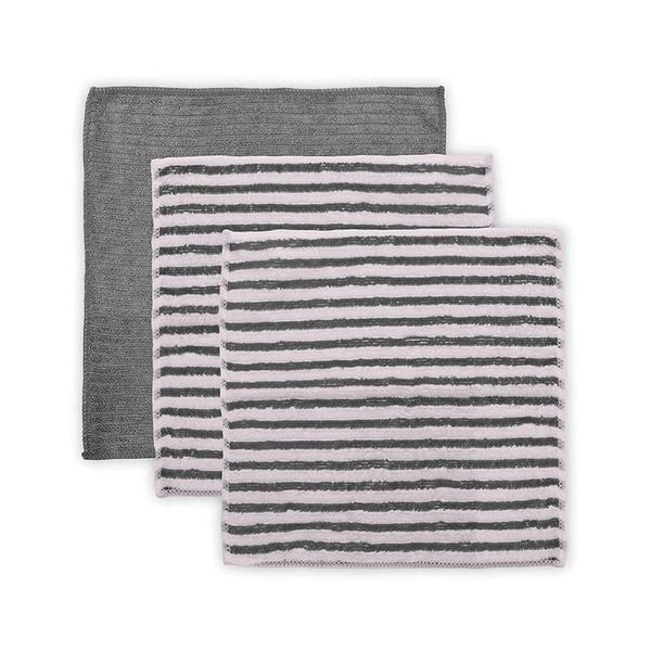 Kit Pano Multiuso Buettner Limpa Enxuga Microfibra 3 Pçs Cooking Cinza