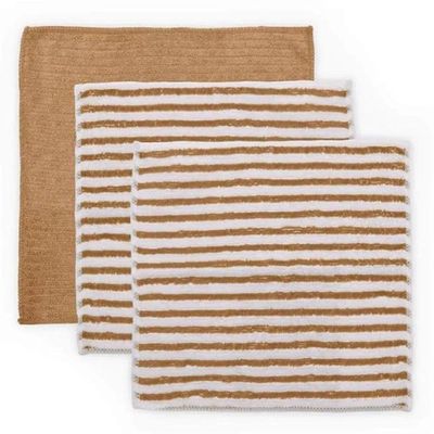 Kit Pano Multiuso Buettner Enxuga E Limpa Microfibra 3 Pçs Terracota