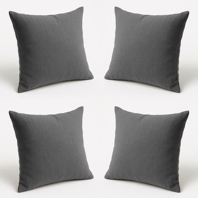Kit 4 Almofadas Suede Decorativa 42cm Sala Quarto Escritório Cinza