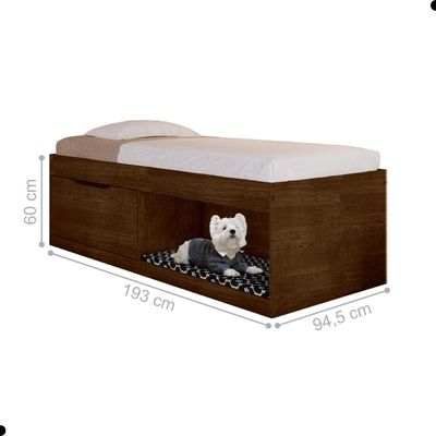 Box Solteiro 2 Prateleiras Flórida Com Kit Pet Malbec