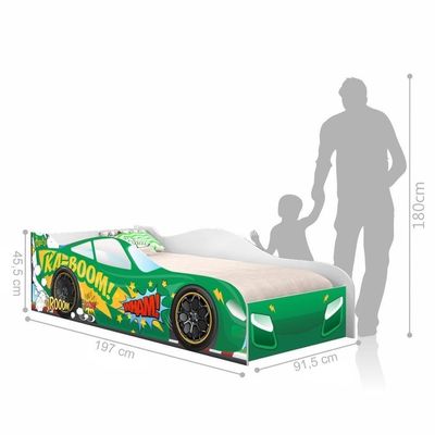 Cama Carro Kaboom Stylo Verde Solteiro