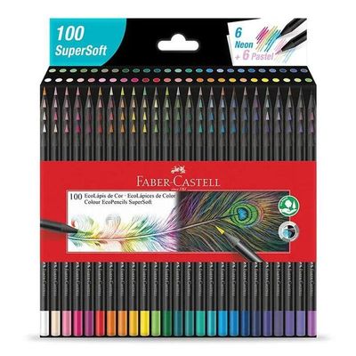 Lápis De Cor Ecolápis Supersoft 1207100 100 Cores - Faber Castell