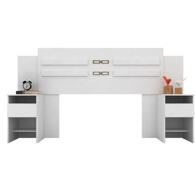 Conjunto Cabeceira E Guarda Roupa Casal Ferrara Branco