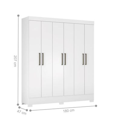 Conjunto Cabeceira E Guarda Roupa Casal Ferrara Branco