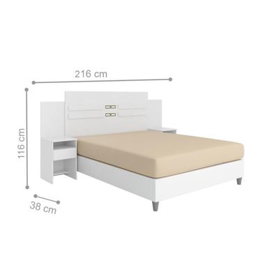 Conjunto Cabeceira E Guarda Roupa Casal Ferrara Branco