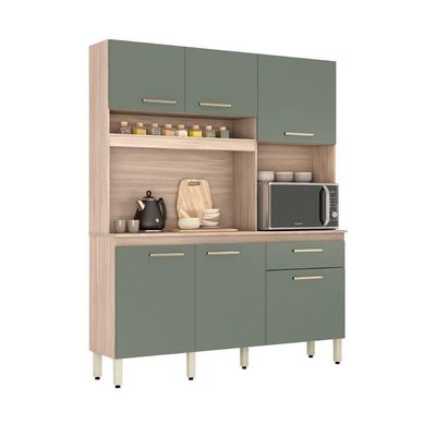 Cozinha Compacta 6 Portas Miami Avena Menta