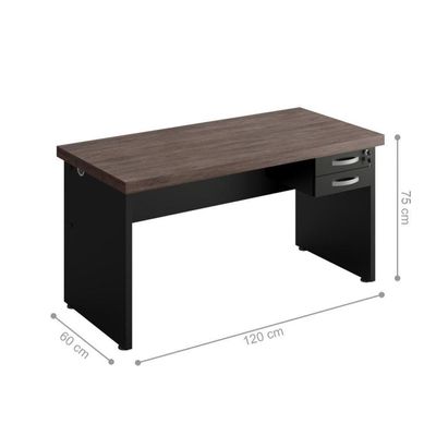 Mesa 1200 Com Armario 2 Portas Alpha Freijo Preto