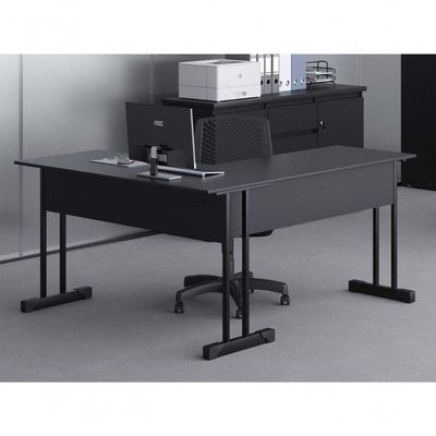 Mesa Em L Com 2 Gavetas Rael Preto Onix