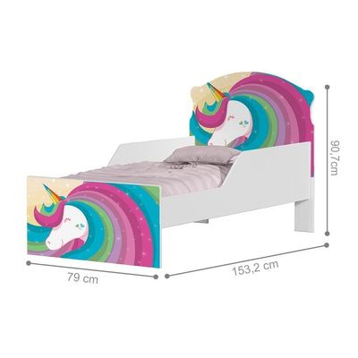 Mini Cama Unicórnio Arco íris Com Colchão
