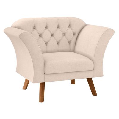 Poltrona Decorativa Roseira Linha Bege