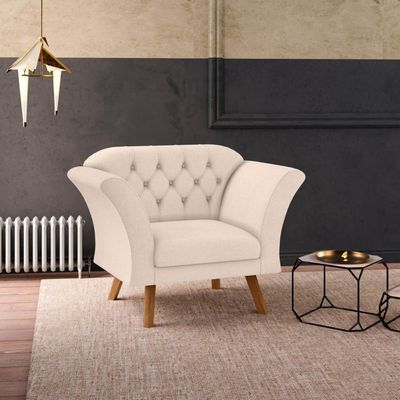 Poltrona Decorativa Roseira Linha Bege