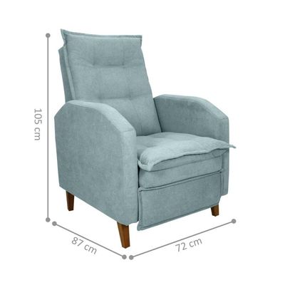 Poltrona Reclinável Leeds Boucle Azul