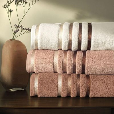 Toalha Banhão Lumina Fio Penteado Max Karsten Ivory/ferrugem