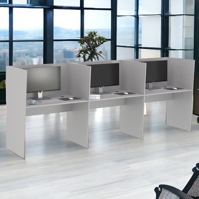 Guiche Office 3 Lugares Irlanda Cinza