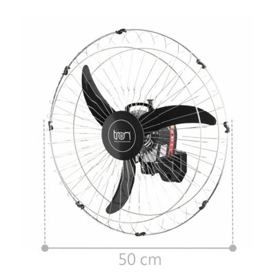 Ventilador De Parede América Preto Bivolt Grade Em Aço