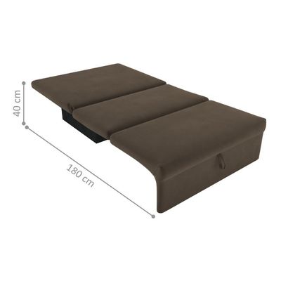 Sofá Cama Para Descanso Galway Suede Cappuccino