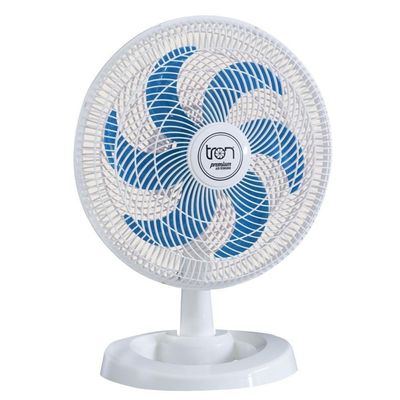 Ventilador Mesa Lorena Branco Oscilante 110V Pás Azul