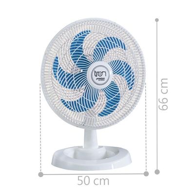 Ventilador Mesa Lorena Branco Oscilante 110V Pás Azul