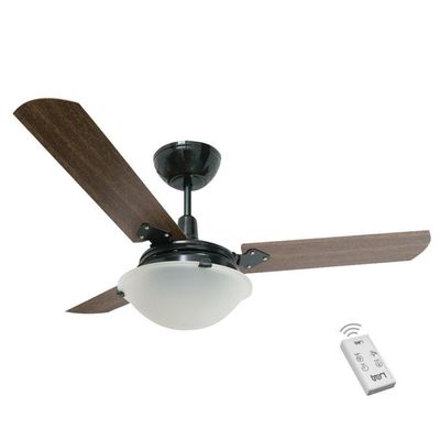 Ventilador Unions Preto 220V 3 Pás Verniz E Controle