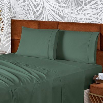 Coordenado Cobre Leito King E Lençol Diplomata 7 Peças - Verde - 100% Poliéster