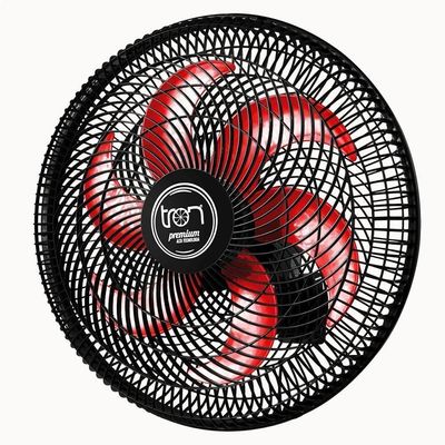 Ventilador Parede Lorena Preto Oscilante 110V Pás Vermelho