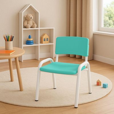 Kit 11 Cadeiras Infantil Iso, Escola, Base Branco- Verde água
