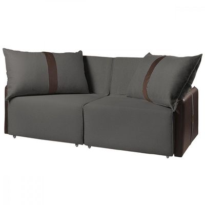 Sofá Para Sala Reclinavel Estofado Doux 200cm Veludo Chumbo