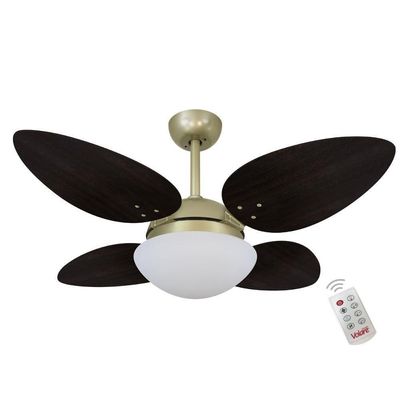 Ventilador Volare Petalo Quad Tabaco 110V E Controle Remoto