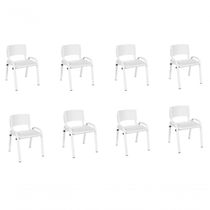 Kit 8 Cadeiras Infantil Iso, Escola, Base Branco-branco