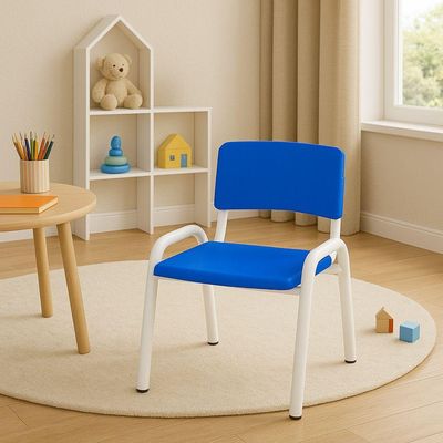 Kit 8 Cadeiras Infantil Iso, Escola, Base Branco- Azul