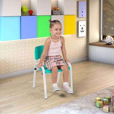 Kit 9 Cadeiras Infantil Iso, Escola, Base Branco- Amarelo