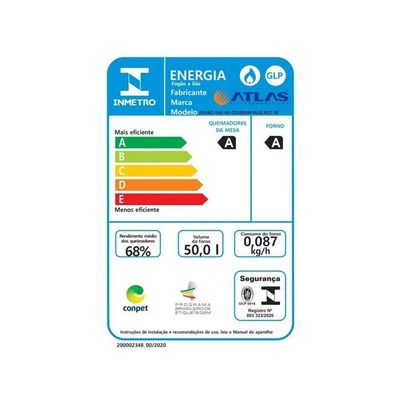 Fogão De Piso Atlas 4 Bocas Coliseum Plus Mesa Inox Branco Bivolt