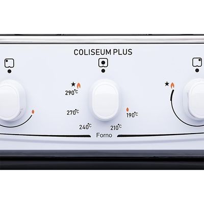 Fogão De Piso Atlas 4 Bocas Coliseum Plus Mesa Inox Branco Bivolt