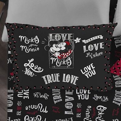 Fronha Avulsa Mickey E Minnie 100% Algodão 48x68cm Preto